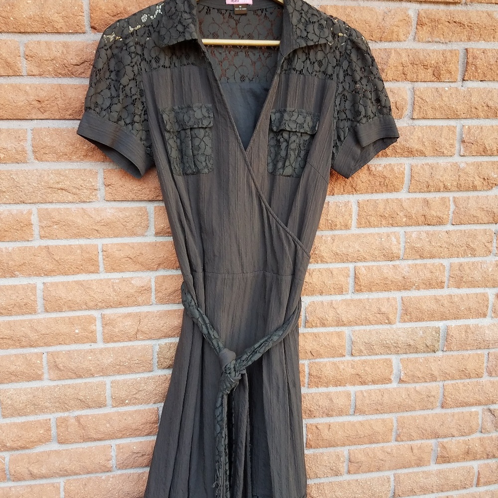 Brown linen dress